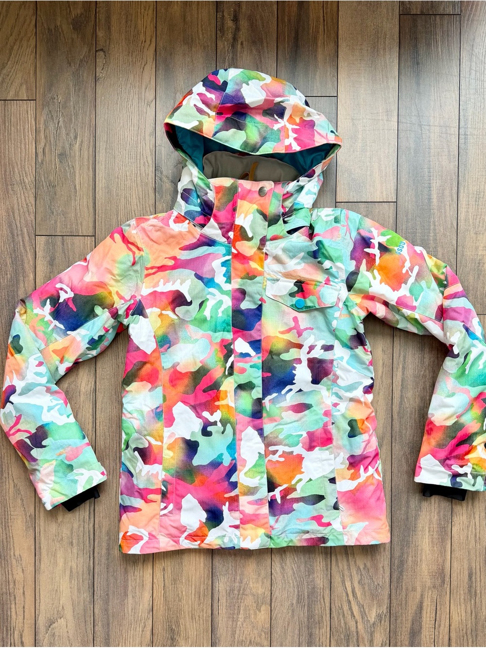 Gsou Snow Women’s Ski Jacket Colorful Camo XS